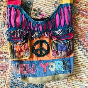 Pure Hand Craft Nepal Unisex Cotton Boho New York Hippie Tote Bag